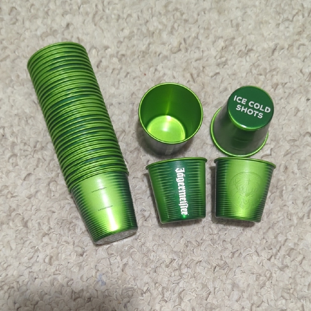 Jagermeister Metallic Green Disposable Shot Cups - Branded Party Set